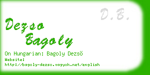dezso bagoly business card